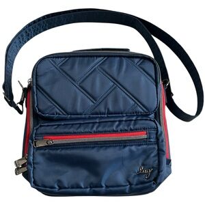 Lug Wrangler Crossbody Bag RFID Travel Purse Organizer Lightweight Nylon Blue